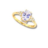 Arany Gyűrűk 14 karátos Gyűrű ovális köves (Nr.56) webshop