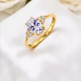 Arany Gyűrűk 14 karátos Gyűrű ovális köves (Nr.56) webshop