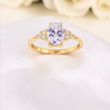 Arany Gyűrűk 14 karátos Gyűrű ovális köves (Nr.56) webshop