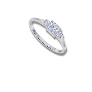 Arany Gyűrűk 14 karátos Gyűrű fehér arany négyzetes 3  (Nr.55) webshop