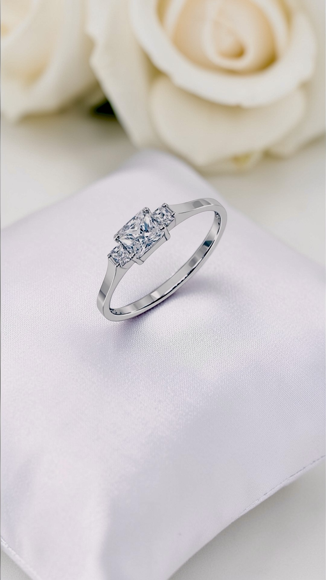 Arany Gyűrűk 14 karátos Gyűrű fehér arany négyzetes 3 (Nr.55) webshop Gyűrű fehér arany négyzetes 3 (Nr.55)