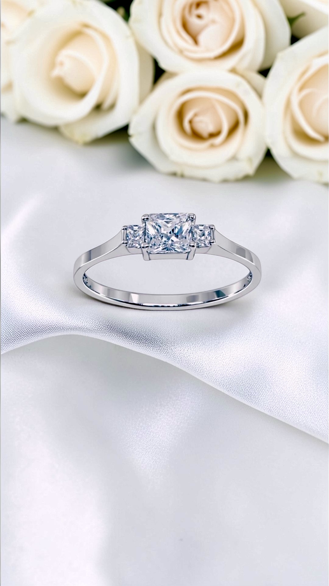 Arany Gyűrűk 14 karátos Gyűrű fehér arany négyzetes 3 (Nr.55) webshop Gyűrű fehér arany négyzetes 3 (Nr.55)