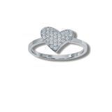 Arany Gyűrűk 14 karátos Gyűrű fehér arany szíves (Nr.12) webshop