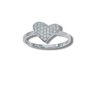 Arany Gyűrűk 14 karátos Gyűrű fehér arany szíves (Nr.12) webshop