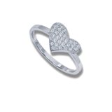 Arany Gyűrűk 14 karátos Gyűrű fehér arany szíves (Nr.12) webshop