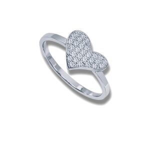 Arany Gyűrűk 14 karátos Gyűrű fehér arany szíves (Nr.12) webshop