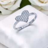 Arany Gyűrűk 14 karátos Gyűrű fehér arany szíves (Nr.12) webshop