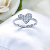 Arany Gyűrűk 14 karátos Gyűrű fehér arany szíves (Nr.12) webshop