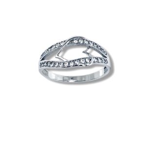 Arany Gyűrűk 14 karátos Gyűrű fehér arany szív motívummal (Nr.48) webshop