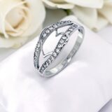 Arany Gyűrűk 14 karátos Gyűrű fehér arany szív motívummal (Nr.48) webshop