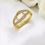 Arany Gyűrűk 14 karátos Gyűrű szív motívummal kövekkel (Nr.47) webshop