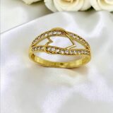 Arany Gyűrűk 14 karátos Gyűrű szív motívummal kövekkel (Nr.47) webshop