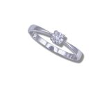 Arany Gyűrűk 14 karátos Gyűrű Fehér arany 1 köves eljegyzési (Nr.46) webshop