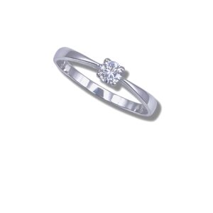 Arany Gyűrűk 14 karátos Gyűrű Fehér arany 1 köves eljegyzési (Nr.46) webshop