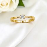 Arany Gyűrűk 14 karátos Gyűrű sárga arany egy köves eljegyzési (Nr.45) webshop