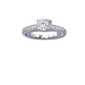 Arany Gyűrűk 14 karátos Gyűrű fehér arany sok köves eljegyzési (Nr.44) webshop