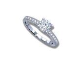 Arany Gyűrűk 14 karátos Gyűrű fehér arany sok köves eljegyzési (Nr.44) webshop