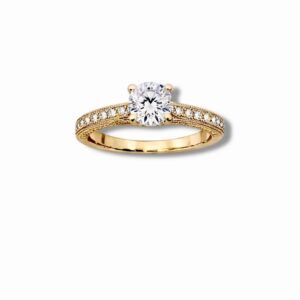 Arany Gyűrűk 14 karátos Gyűrű sárga arany sok köves eljegyzési (Nr.43) webshop