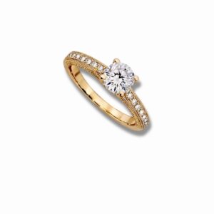 Arany Gyűrűk 14 karátos Gyűrű sárga arany sok köves eljegyzési (Nr.43) webshop