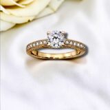 Arany Gyűrűk 14 karátos Gyűrű sárga arany sok köves eljegyzési (Nr.43) webshop