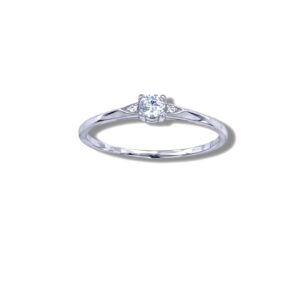 Arany Gyűrűk 14 karátos Gyűrű fehér arany 3 köves (Nr.42) webshop