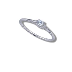 Arany Gyűrűk 14 karátos Gyűrű fehér arany 3 köves (Nr.42) webshop