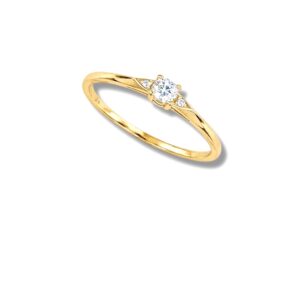 Arany Gyűrűk 14 karátos Gyűrű sárga arany 3 köves (Nr.41) webshop