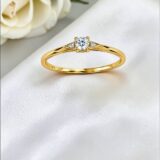 Arany Gyűrűk 14 karátos Gyűrű sárga arany 3 köves (Nr.41) webshop