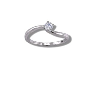 Arany Gyűrűk 14 karátos Gyűrű fehér arany hullámos 1 köves (Nr.40) webshop