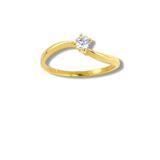 Arany Gyűrűk 14 karátos Gyűrű sárga arany ,1 köves hullámos fazon (Nr.39) webshop