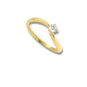 Arany Gyűrűk 14 karátos Gyűrű sárga arany ,1 köves hullámos fazon (Nr.39) webshop