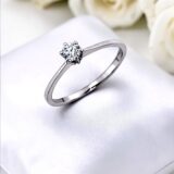 Arany Gyűrűk 14 karátos Gyűrű fehér arany 1 köves , eljegyzési (Nr.38)) webshop Arany Gyűrűk 14 karátos Gyűrű fehér arany 1 köves , eljegyzési (Nr.38)) webshop