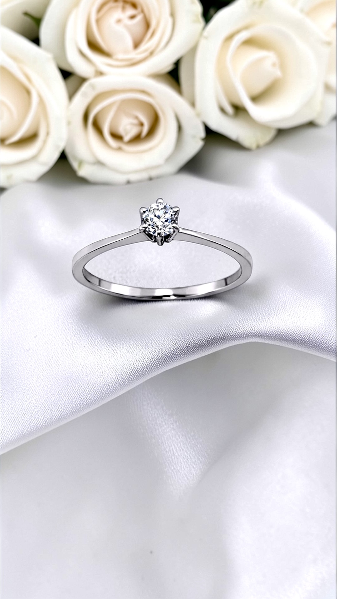 Arany Gyűrűk 14 karátos Gyűrű fehér arany 1 köves , eljegyzési (Nr.38)) webshop Gyűrű fehér arany 1 köves , eljegyzési (Nr.38))