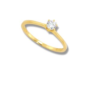 Arany Gyűrűk 14 karátos Gyűrű sárga arany ,1 köves , eljegyzési (Nr.37) webshop