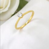 Arany Gyűrűk 14 karátos Gyűrű sárga arany ,1 köves , eljegyzési (Nr.37) webshop