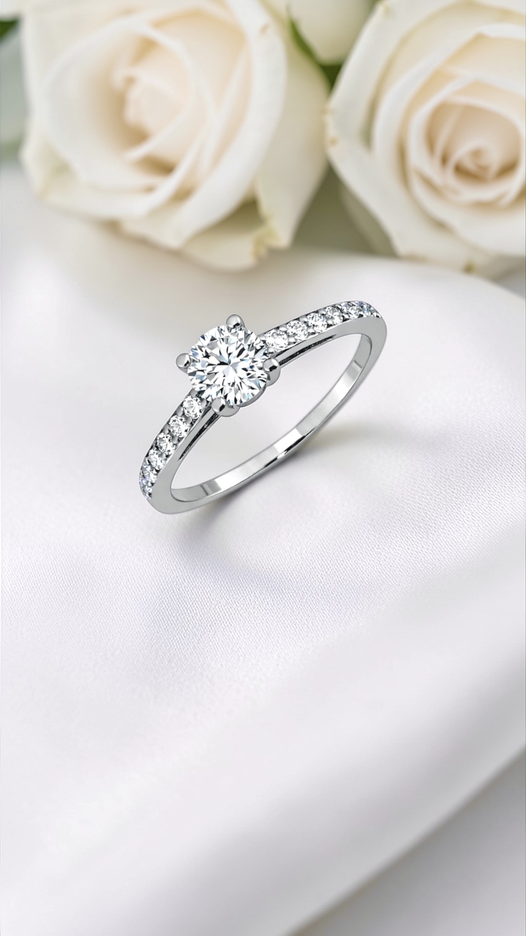 Arany Gyűrűk 14 karátos Gyűrű fehér arany ,többköves ,eljegyzési (Nr.36) webshop Gyűrű fehér arany ,többköves ,eljegyzési (Nr.36)