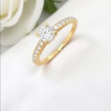 Arany Gyűrűk 14 karátos Gyűrű sárga arany ,többköves eljegyzési (Nr.35) webshop