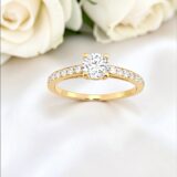 Arany Gyűrűk 14 karátos Gyűrű sárga arany ,többköves eljegyzési (Nr.35) webshop