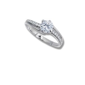 Arany Gyűrűk 14 karátos Gyűrű több köves Fehér arany (Nr.34) webshop