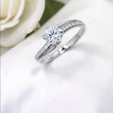 Arany Gyűrűk 14 karátos Gyűrű több köves Fehér arany (Nr.34) webshop