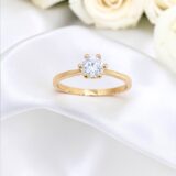 Arany Gyűrűk 14 karátos Gyűrű sárga arany soliter fazonú (Nr.32) webshop