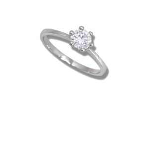 Arany Gyűrűk 14 karátos Gyűrű fehér arany soliter fazon (Nr.19) webshop