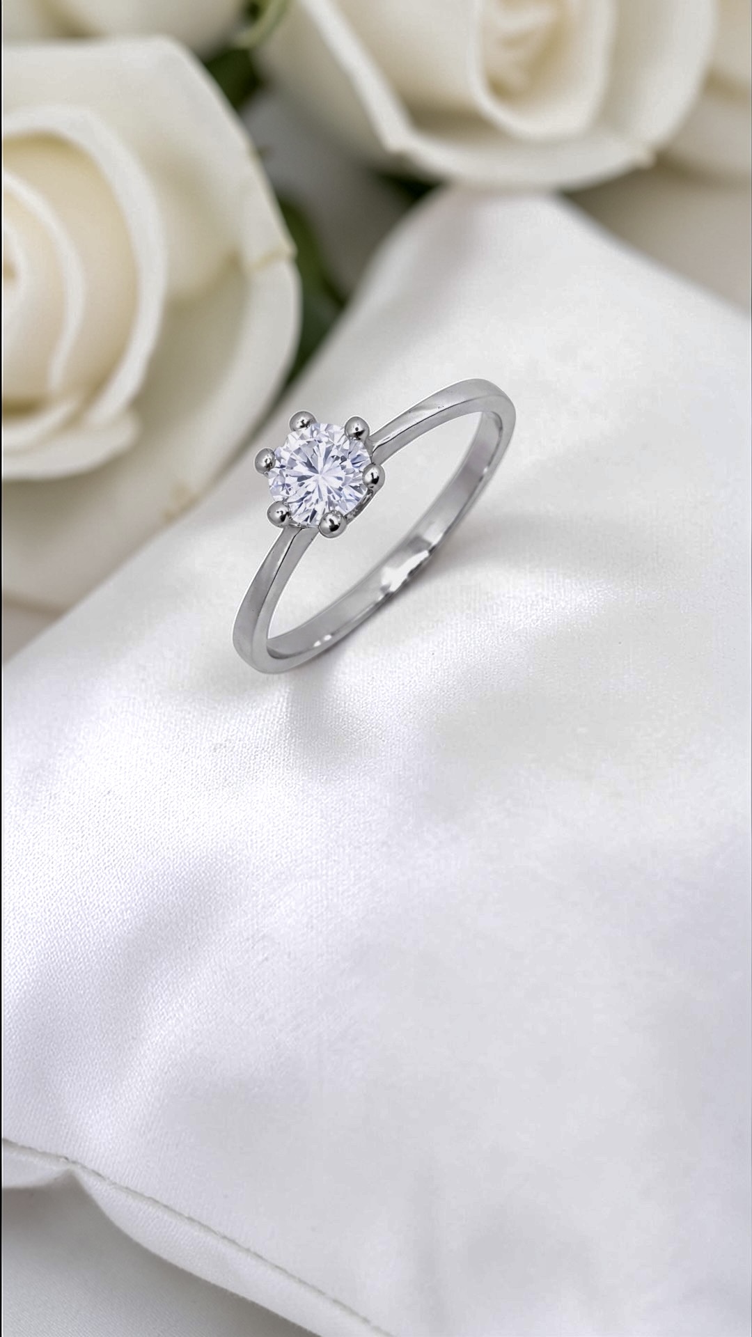 Arany Gyűrűk 14 karátos Gyűrű fehér arany soliter fazon (Nr.19) webshop Gyűrű fehér arany soliter fazon (Nr.19)