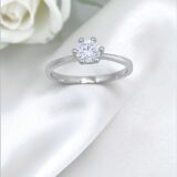 Arany Gyűrűk 14 karátos Gyűrű fehér arany soliter fazon (Nr.19) webshop Arany Gyűrűk 14 karátos Gyűrű fehér arany soliter fazon (Nr.19) webshop