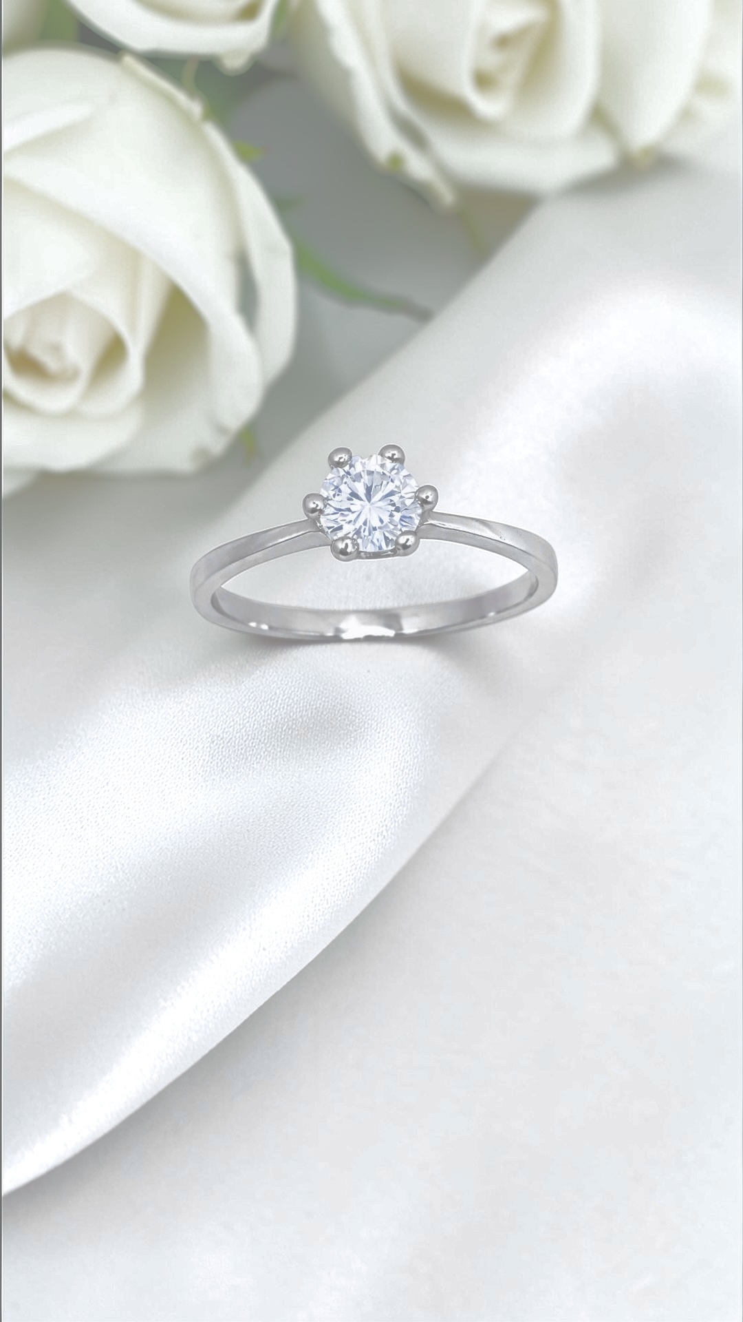 Arany Gyűrűk 14 karátos Gyűrű fehér arany soliter fazon (Nr.19) webshop Gyűrű fehér arany soliter fazon (Nr.19)