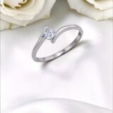 Arany Gyűrűk 14 karátos Gyűrű fehér arany köves (Nr.31) webshop