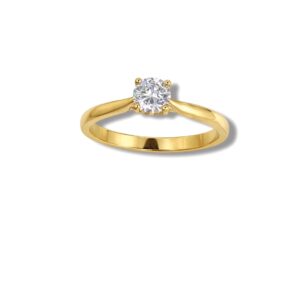 Arany Gyűrűk 14 karátos Gyűrű sárga arany 4 karmos soliter (Nr.30) webshop