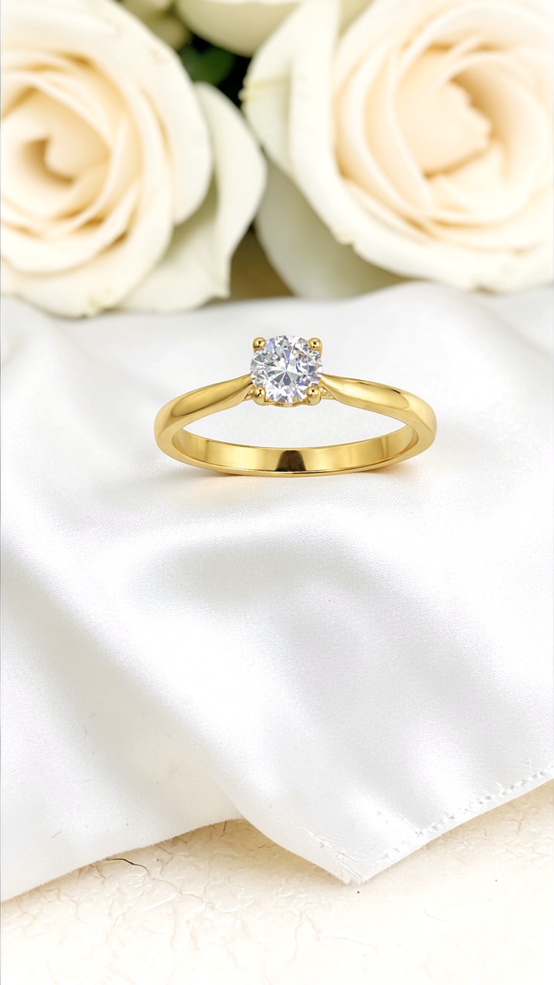 Arany Gyűrűk 14 karátos Gyűrű sárga arany 4 karmos soliter (Nr.30) webshop Gyűrű sárga arany 4 karmos soliter (Nr.30)