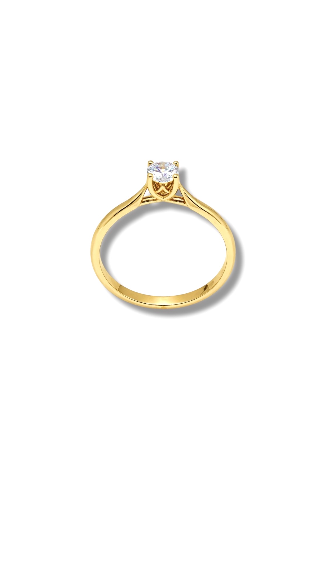 Arany Gyűrűk 14 karátos Gyűrű sárga arany 4 karmos soliter (Nr.30) webshop Gyűrű sárga arany 4 karmos soliter (Nr.30)