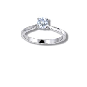 Arany Gyűrűk 14 karátos Gyűrű Fehér arany 4 karmos soliter (Nr.60) webshop